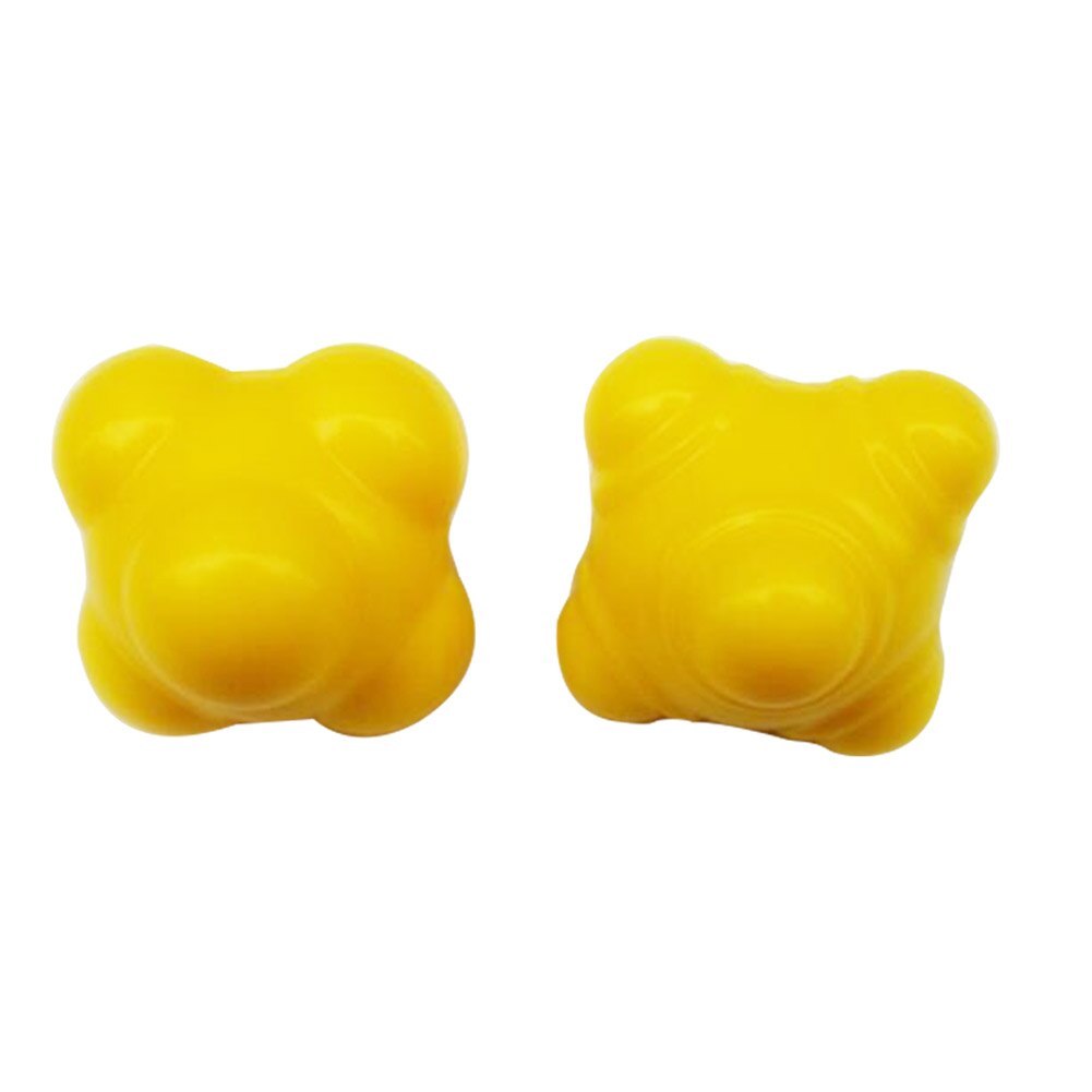2pcs Sports Gym Fitness Exercise Hexagonal Reaction Ball Basketball Dribble Speed Agility Coordination Training Balls: Yellow