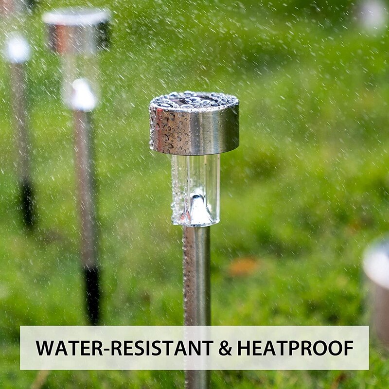 12 Pack Solar Lights Outdoor Garden Led Light Landscape/Pathway Lights Stainless Steel