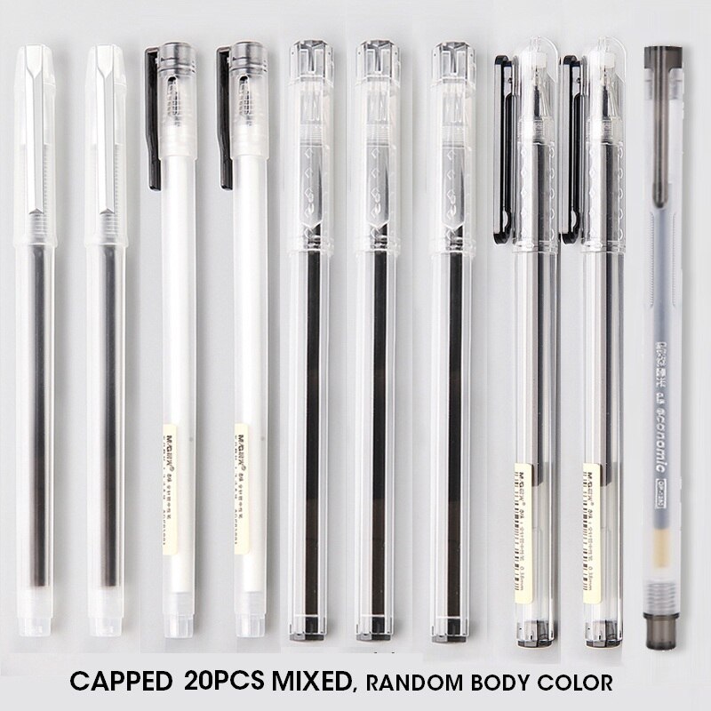 M & G Einfache Nette Muji Stil Gel Kuli-einstellen 0,35 0,38 0,5mm Tinte Schwarz Gel Stifte für Büro schule Liefert Japanische Schreibwaren gelpen: 20 Stifte gekappt