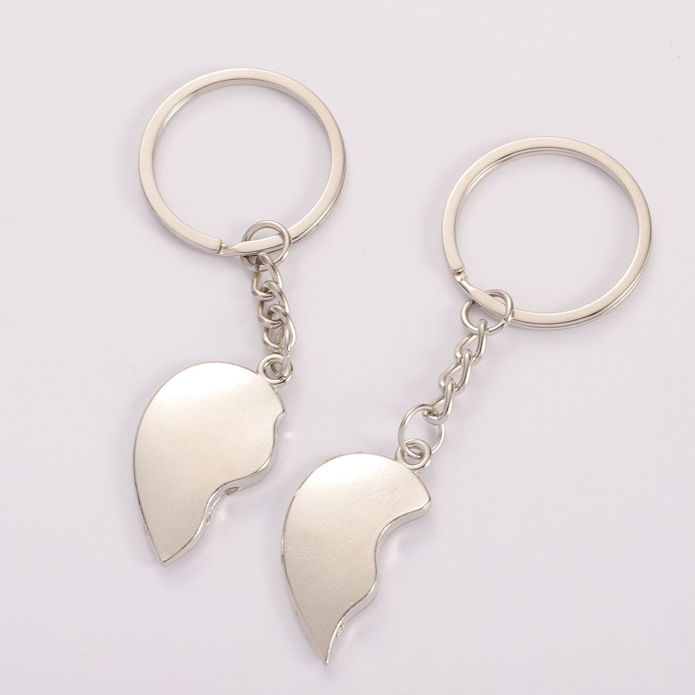 MINGXUAN 1 Paar Paar Keychain Schlüssel Silber Überzogene Korea Romantische Liebhaber Liebe Schlüssel Kette Souvenirs Valentinstag C411