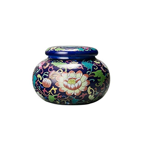 Mini begravelse urne forsegling håndlavet keramik minde urner til menneskelig aske voksen eller kæledyr vise gravurner derhjemme: S-blå
