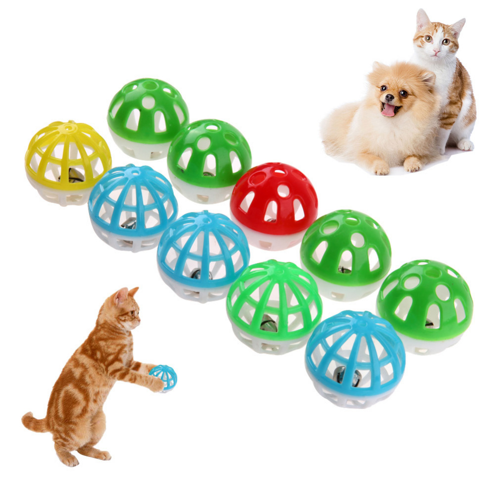 Pelotas de juego coloridas para gatos y gatitos con cascabel, sonajero ligero con campana, suministros para gatos, juguetes para mascotas, 5 uds.