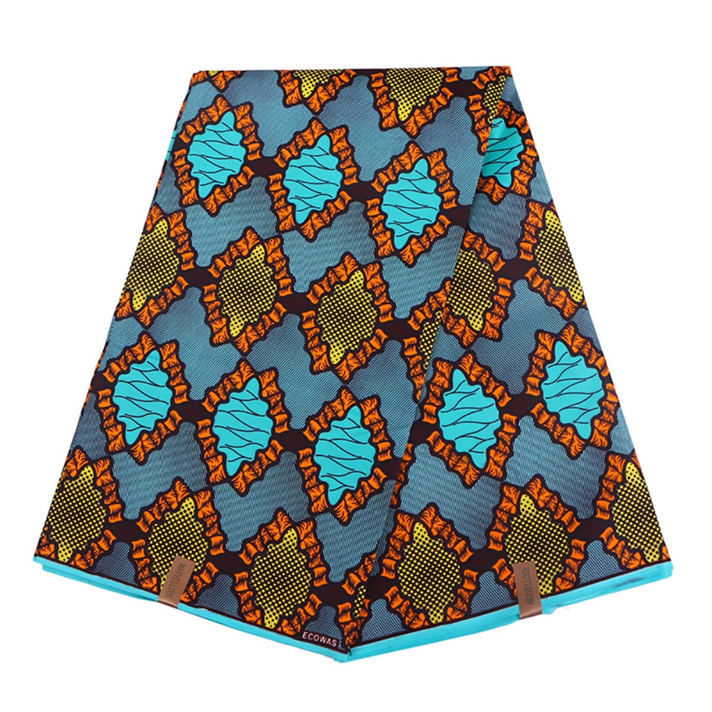 1 Yard Ethnic Style African Wax 100% Polyester Wax Fabric Ankara African Wax Print Fabric: Default Title