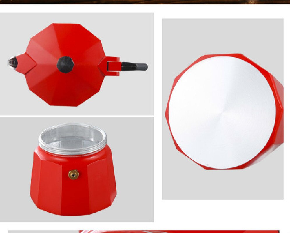 Aluminium 6 kopjes /300ml koffiezetapparaat aluminium materiaal koffiekannen mokkapot mokka koffiezetapparaat  v60 koffiefilter espressomachine