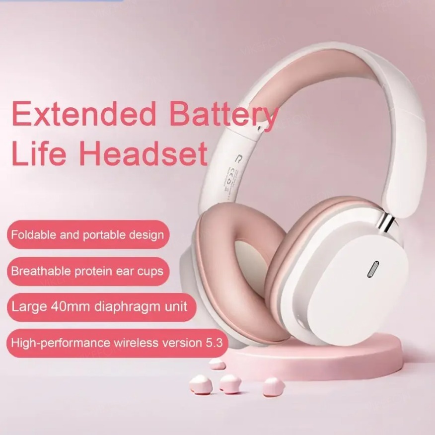 5.3 Wireless Bluetooth Headphones HIFI Stereo Portable Low Latency Gaming Earphones With Mic Over-ear Business Headset