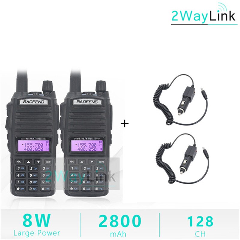 2 stücke UV-82 5W 8W Walkie Talkie Optional Baofeng Radio UV82 Dual PTT Zwei Weg Radio Dual Band UHF VHF Radio 10 KM Baofeng UV-82 HP: hinzufügen Ladegerät