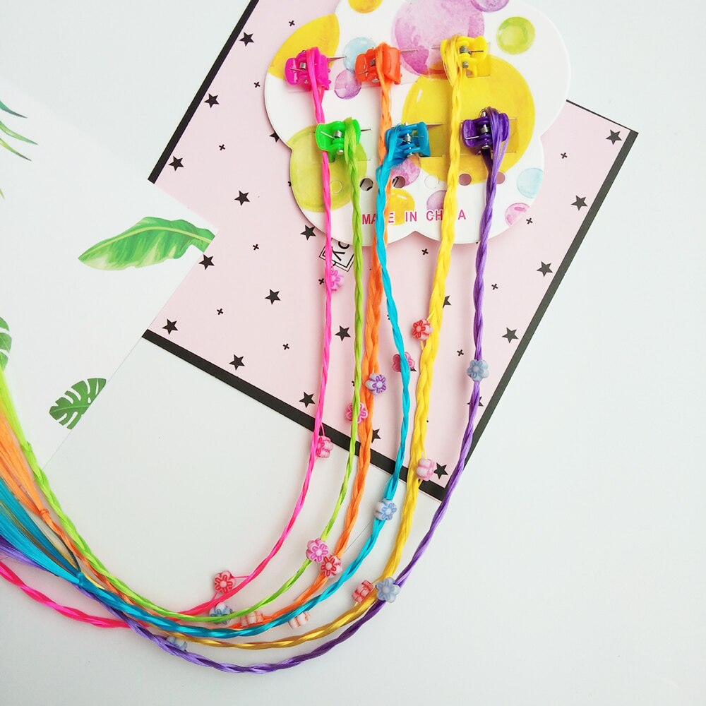 Pince à cheveux en queue de cochon colorée pour filles, 6 pièces/ensemble, paillettes, ornement, nœuds de bonbons, épingles à cheveux princesse pour enfants, accessoires pour cheveux: 1