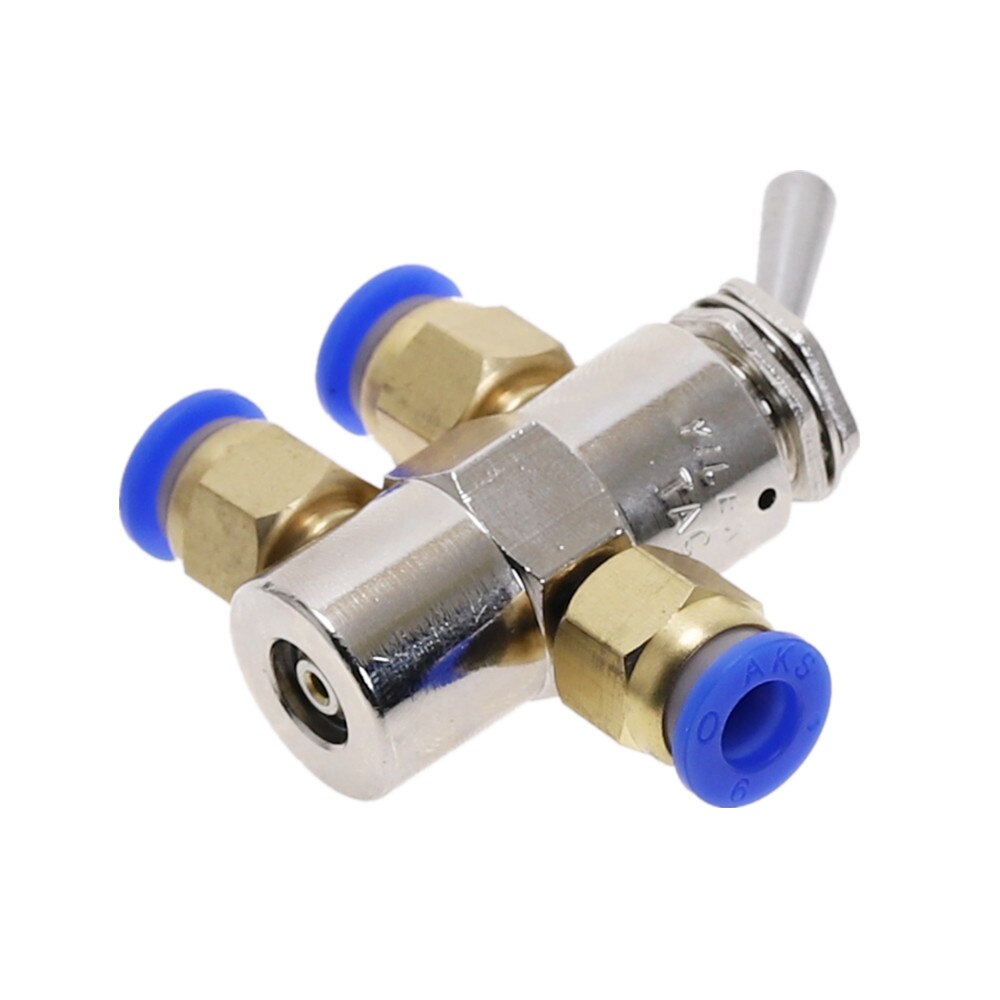 Exhaust valve 2 Position 5 Way Toggles Cylindrical Mechanical Air Pneumatic Valve switch w Fiittings TAC2-4V