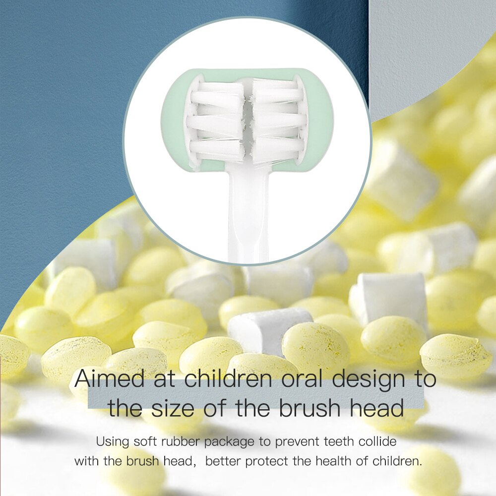 Cepillo de dientes eléctrico sónico para niños, dispositivo de limpieza de dientes ultrasónico en forma de U, 3D, recargable por USB, 5 modos