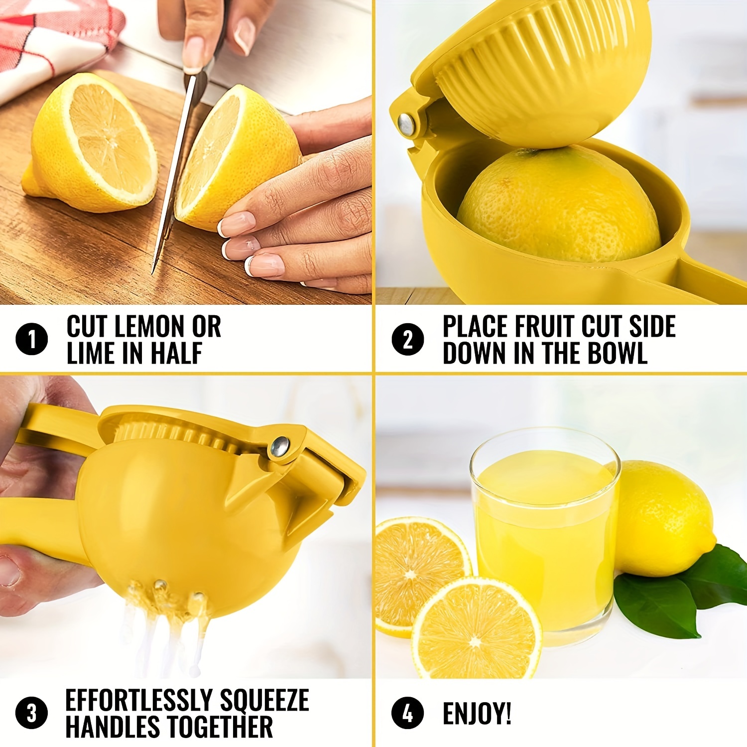 1pc Premium Metal Lemon Squeezer, Citrus Juicer, Manual Press For Extracting The Most Juice Possible