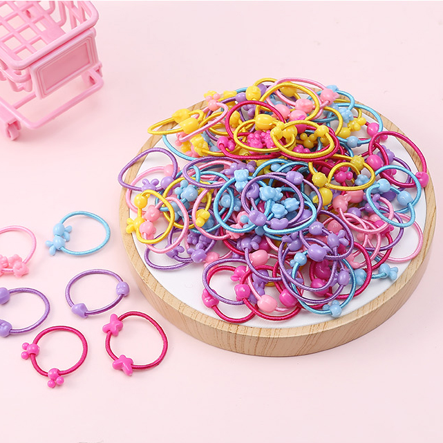10pcs/set Girl Cute Cartoon Candy Color Rubber Band Elastic Hair Band Children Ponytail Headband Hair Accessories Set