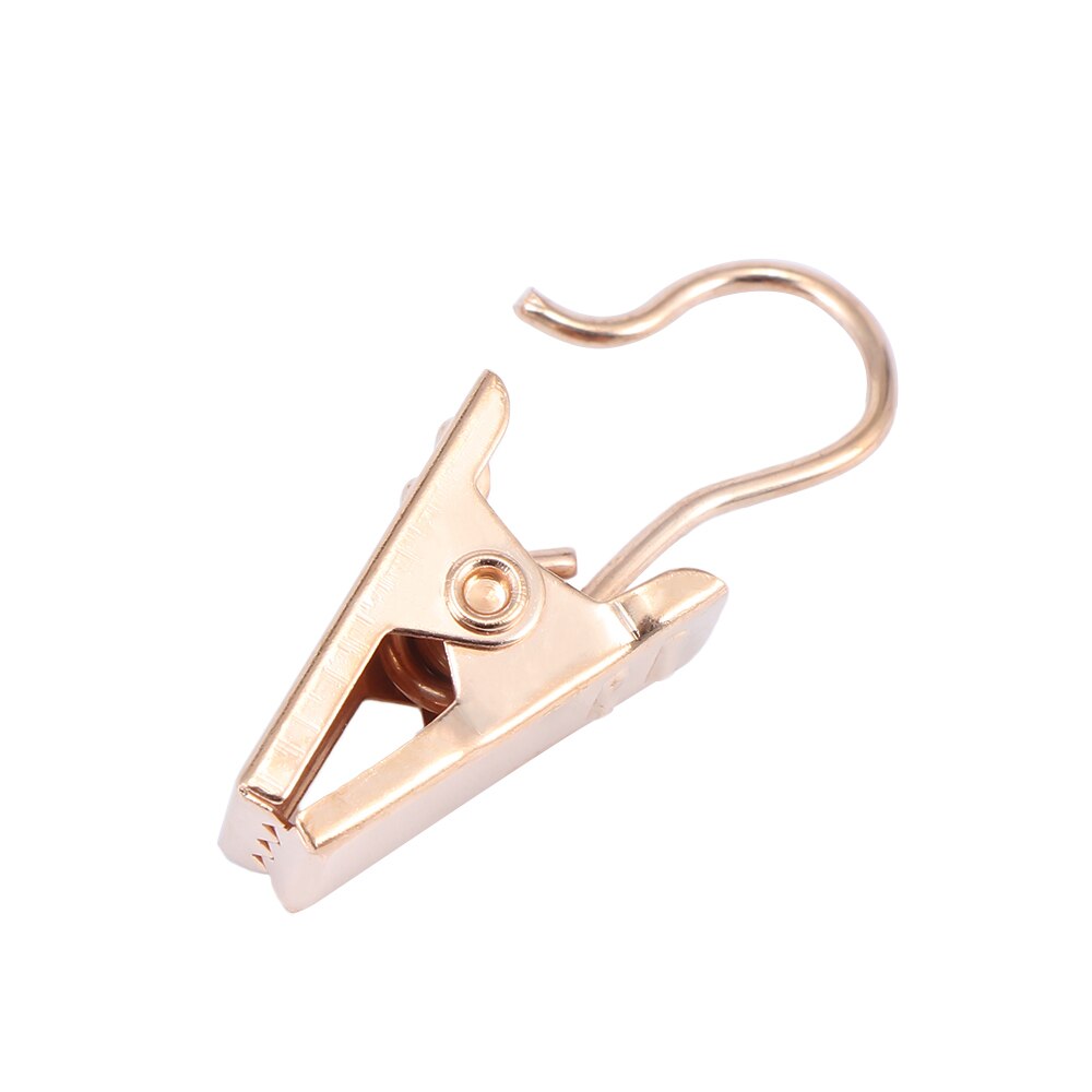 20 stuks/set raam douchegordijn haak clips stevige en duurzame gordijn clips gordijn ringen klemmen zilver gouden accessoires: Goud