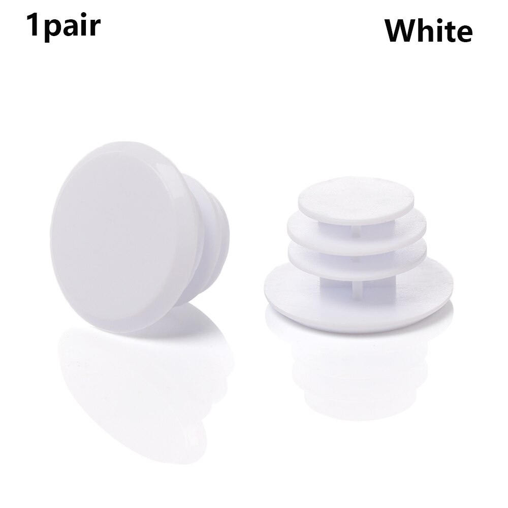 1Pair Bicycle Plastic Handles Caps Colorful Stoppers Handlebar Grip End Plugs Road Bike Grips Cycling Accessories: White