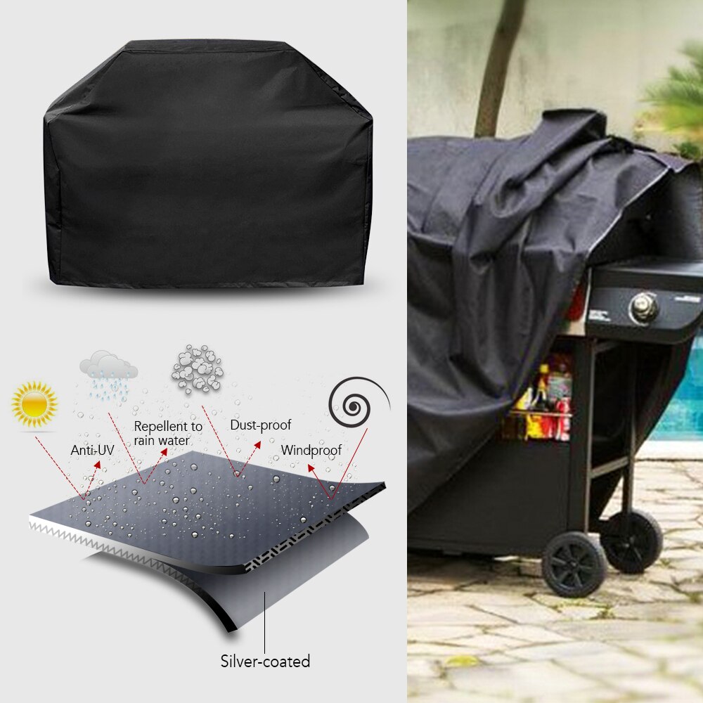 BBQ Grill Cover UV Protective Weather-resistant Outdoor Rain Cover Dust-proof Protection for Barbecues Grill