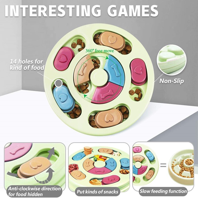 Dog Puzzle Toys Puppy Puzzles Interactive Dog Toys for IQ Games &amp; Mental Enrichment Slow Food Bowl Dog Training Feeding