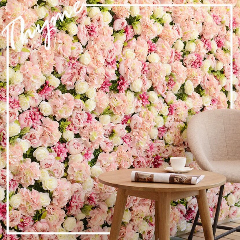 Artificial Flower Wall Panels Flower Wall Mat Silk Rose Flower Panels for Backdrop Wedding Wall Decoration