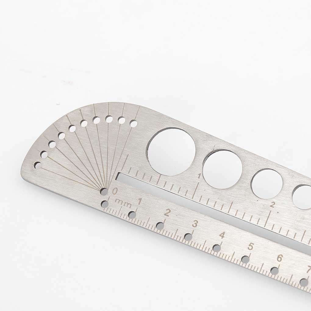 ZHUTING Stainless Steel Millimeters Inches Dual Unit Ruler Angle Finder Drawing Circle Length Measuring Tool