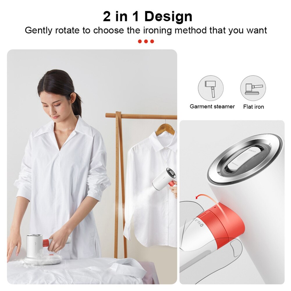 Xiaomi Deerma – fer à vapeur multifonction HS200 1000W, Portable, vêtement de voyage, 2 en 1, fer plat suspendu, réservoir d'eau 110ml