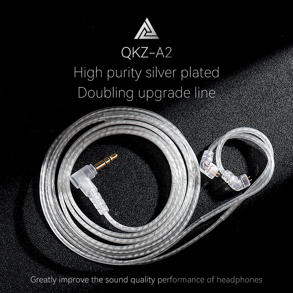 Qkz  a2 bedrade oordopjes, kz-kabel, verbeterde verzilverde kabel met microfoon, in-ear monitor, originele headset