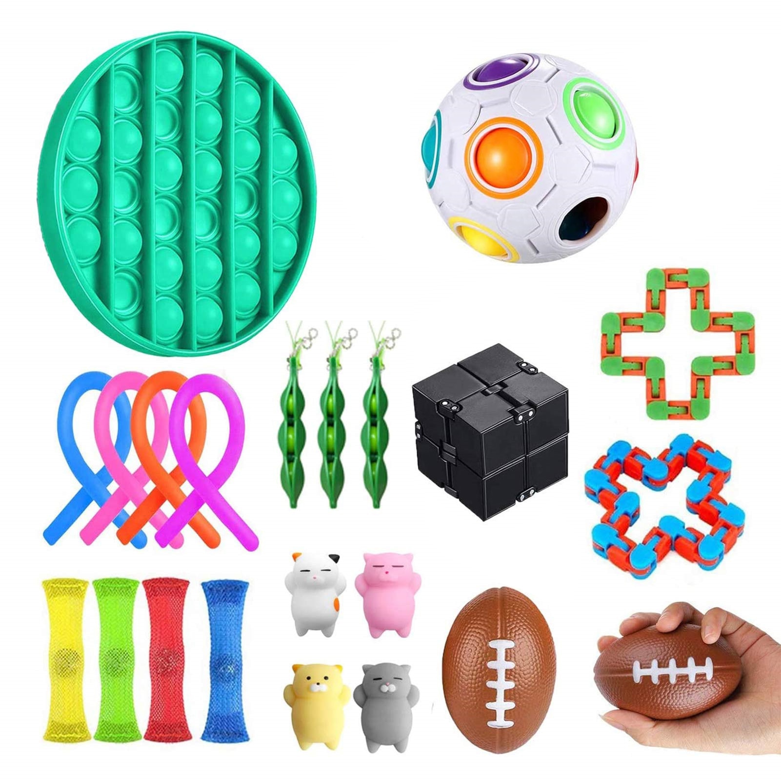 22 pacote de brinquedo sensorial fidget conjunto de alívio do estresse brinquedos para crianças adultos brinquedo sensorial fidget conjunto de brinquedo sensorial aliviar o estresse