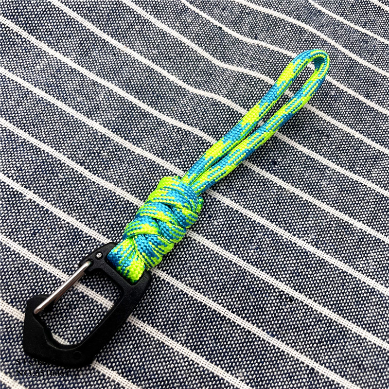 LLavero de Paracord para exteriores, cordón de nailon trenzado, cuerda de paracaídas de alta resistencia, mosquetón, llavero para mochila de teléfono: Rojo rosado