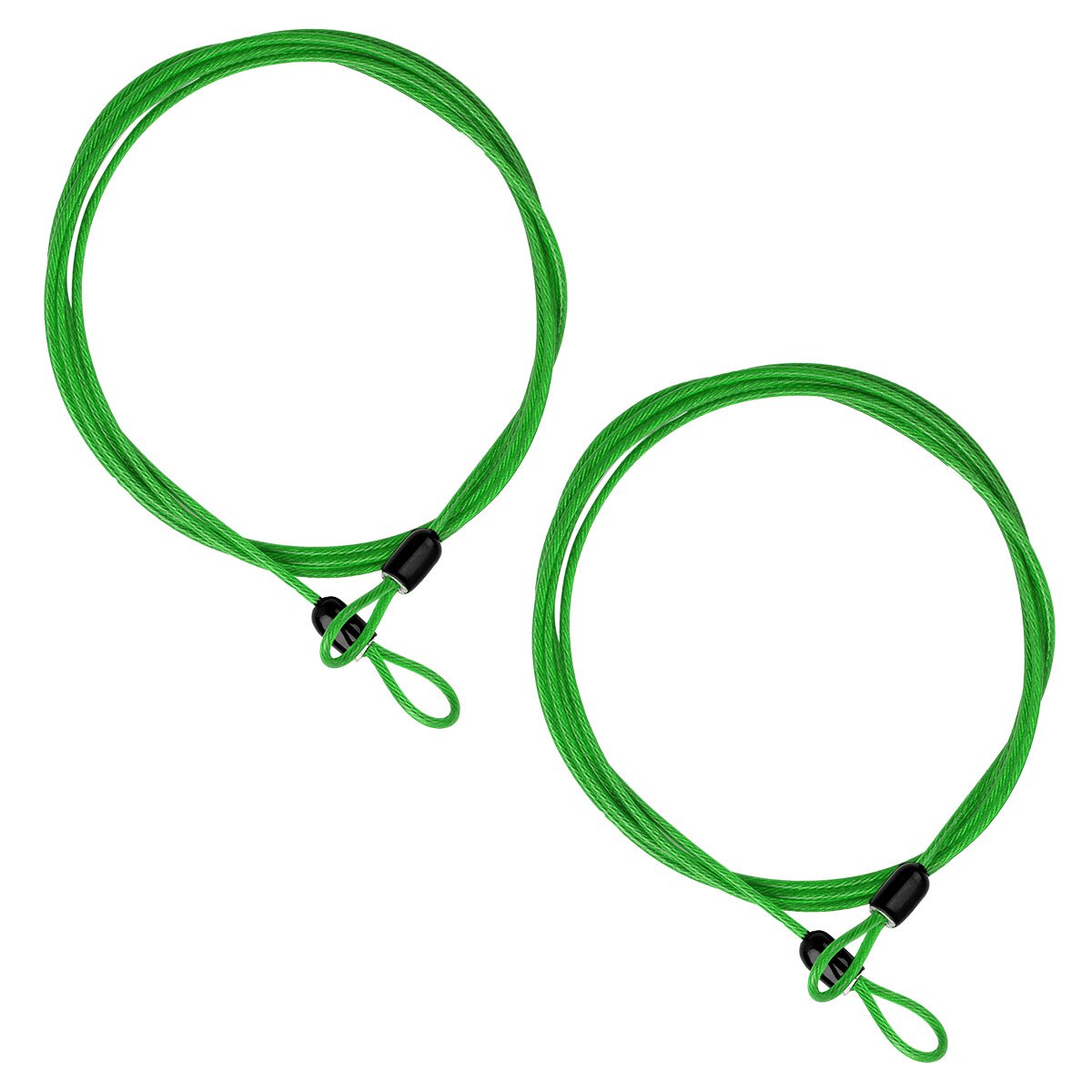 Pack of 2 Lightweight Security Safety Cable Luggage Lock Safety Wire with Braided Steel Coated Double Loop: Green