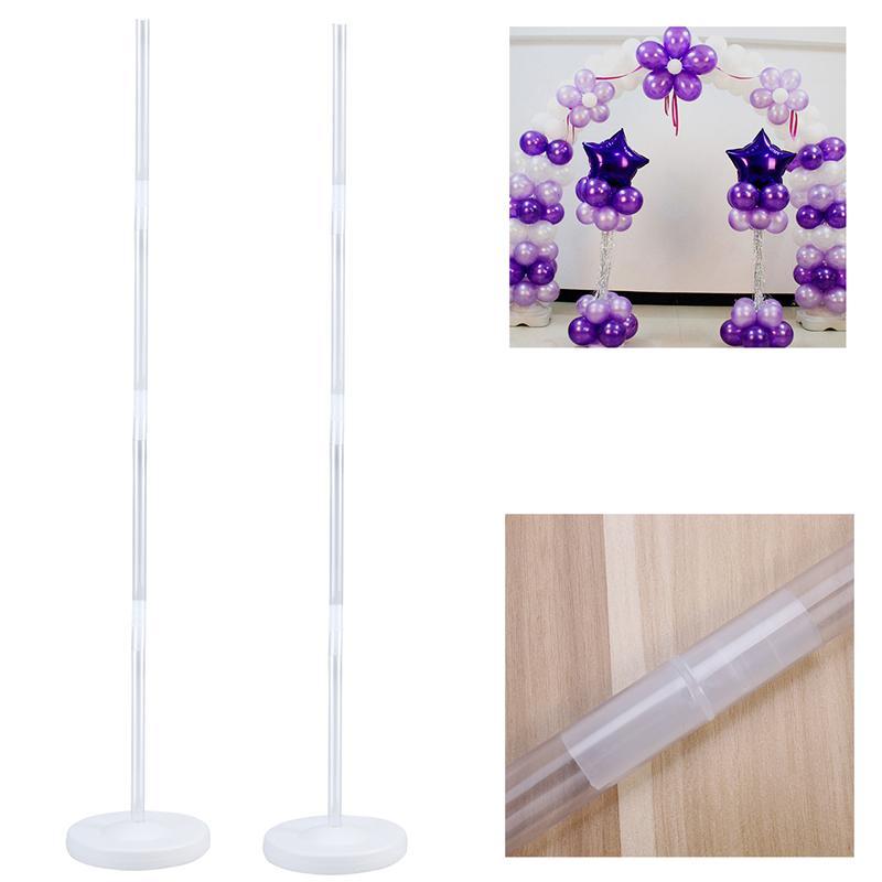 Luoem 2 stk ballon søjle stativ sæt bue stativ med ramme base og stang til bryllupsfest dekoration