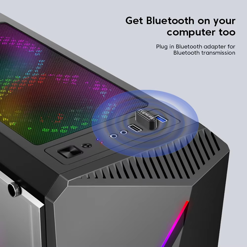 USB Bluetooth 5.4 Adapter Audio Dongle Adapter Mini USB Wireless Receiver/Transmitter For PC/Laptop Driver Free For Win10/11