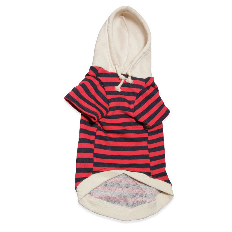 Hond Hoodie Puppy Casual Streep Sweatshirt Franse Bulldog Chihuahua Warme Katten Honden Kleding Voor Kleine Middelgrote Honden Pak Pug: Red / M