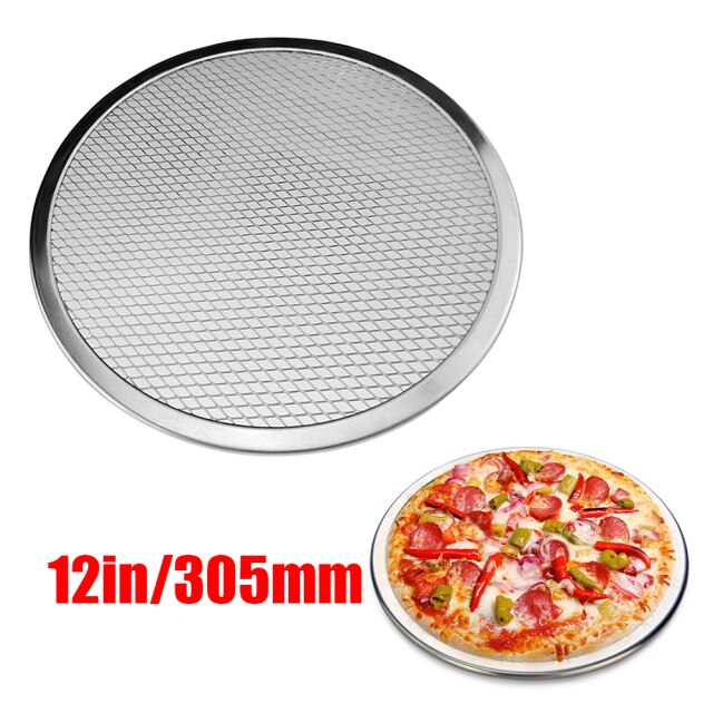 1 * Pizza Bakken Screen 6-17 Inch Mesh Pizza Screen Bakplaat Bakvormen Koken Pizza Netto Aluminium: 12in