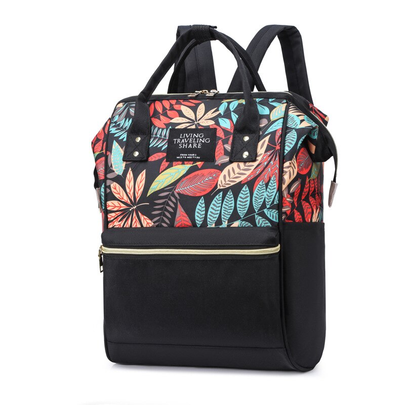 Style Printed Multi-functional Mummy Bag Cross Border MOTHER'S Bag Mass Maternity Package: Black and White with Pattern