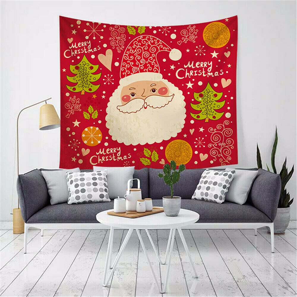 Christmas tapetry hauska joulupukki poro print seinälle roikkuu joulujuhla koristele meitä: Violetti harmaa