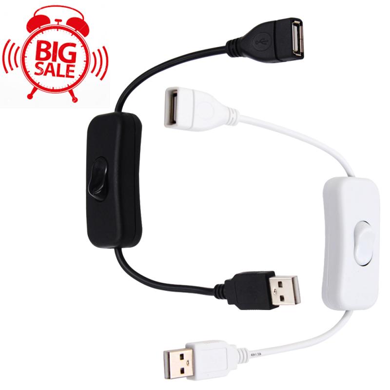Copper Material USB Cable Male To Female Switch ON OFF Cable Toggle LED Lamp Power Line 28cm For USB Lamp USB Fan