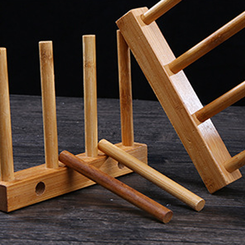 Soporte de bambú para almacenamiento de platos de cocina, soporte para tazas de vidrio, tazas de café, cuencos para el hogar, estante para organizar platos