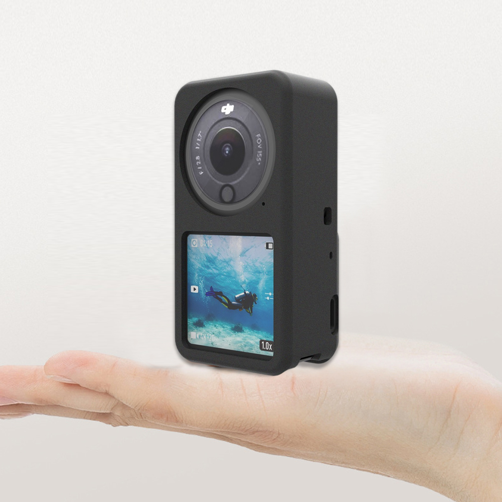 Weiche silikonhülle für dji action 2, schutzhülle, rahmenabdeckung, schwarz, blau, rot, staubdicht, zubehör für action-kameras