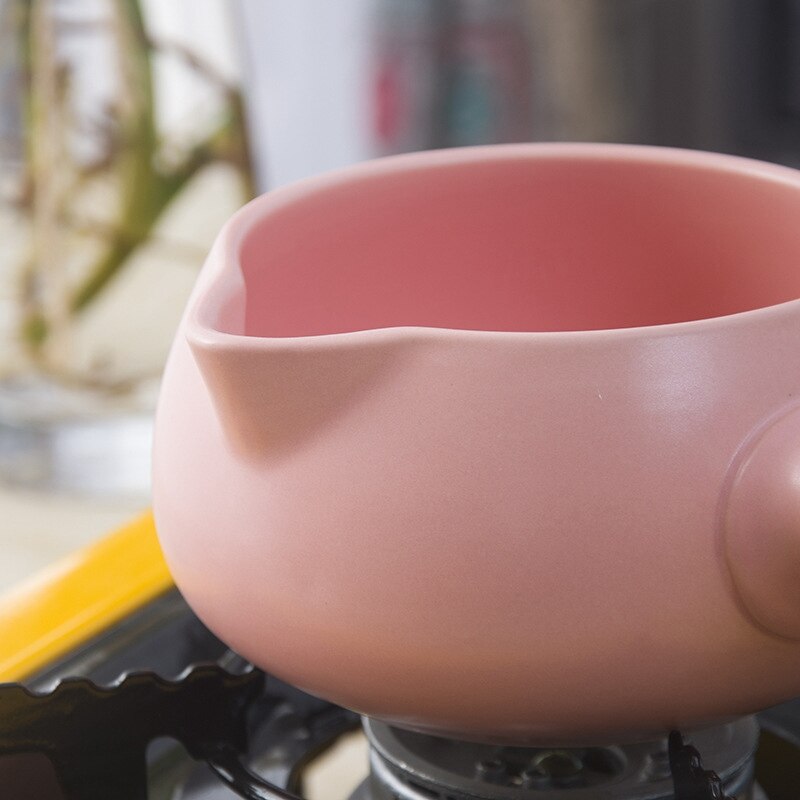 Keramische Servies Koffie Potten Baby Voedingssupplement Emaille Enkel Handvat Koken Melk Pot Pasta Rijst Noodle Siroop Steelpan