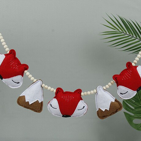 1Pc Baby Speelgoed Nordic Cartoon Vos Baby Rammelaars Kinderen Kamer Opknoping Decor Fotografie Prop Zachte Rammelaar Mobiele Wandelwagen Accessoire: Red fox 2