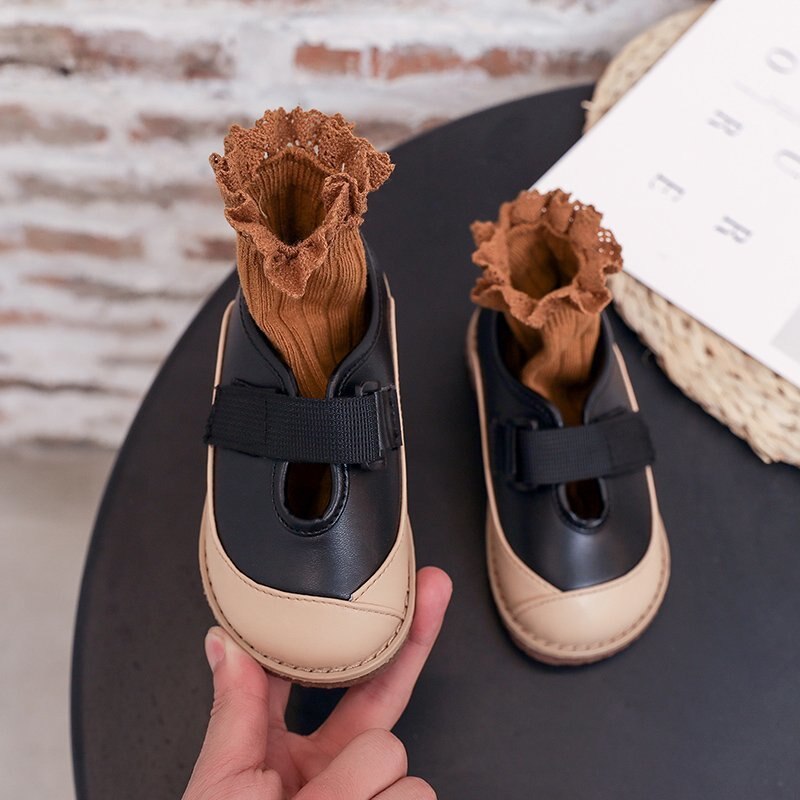 Meisje Prinses Schoenen Zacht Lederen Schoenen Cut-Out Ademend Kinderen Meisje Casual Schoen Zwart Bruin Non-Slip SC217