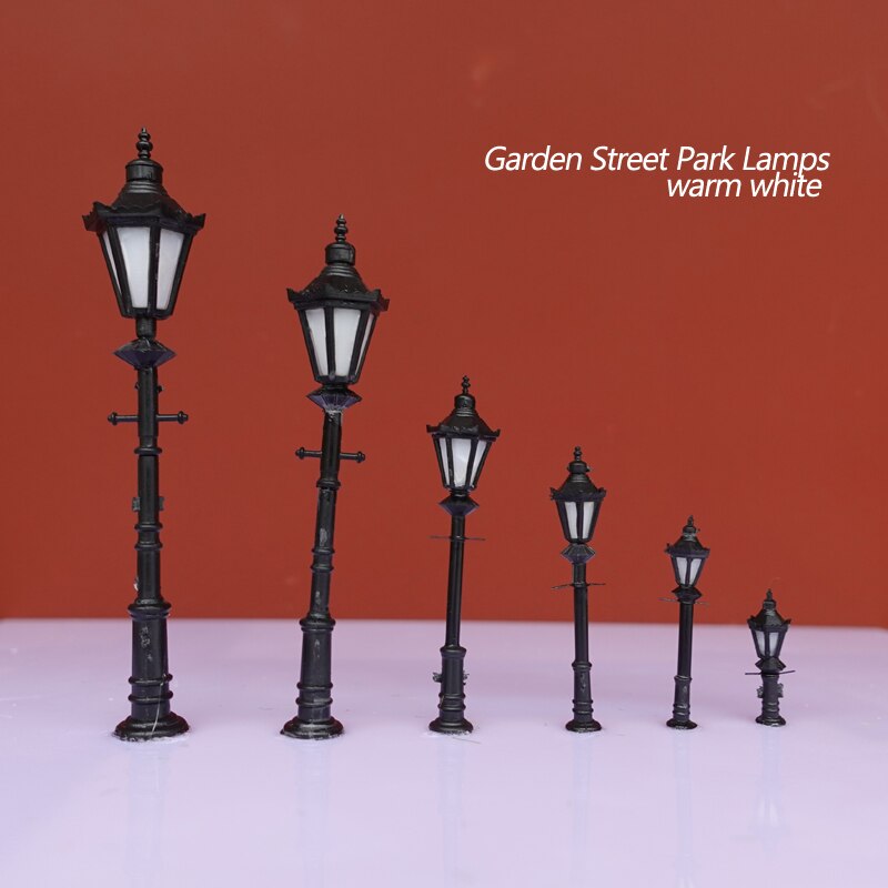 3pcs Model Lights Ho N O Scale 3v Lamppost Lamps Model Garden Street Park Lamps Trains Railway Park Layout without Power Source