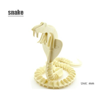 3d three-dimensional wooden animal jigsaw puzzle toys for children diy handmade wooden jigsaw puzzles Animals Insects Series: snake