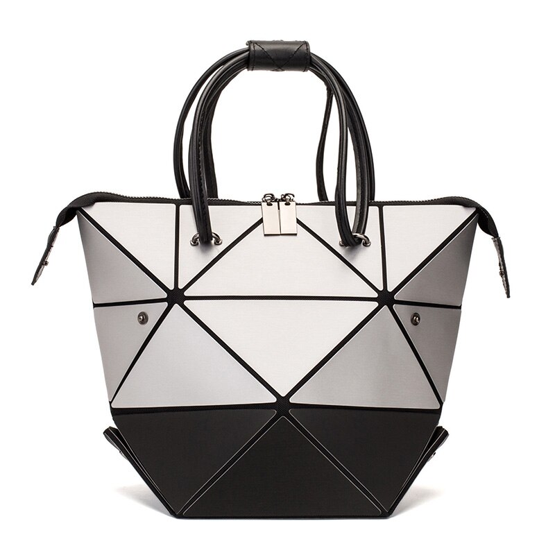 Luminous Bao Bag Womens Geometry Handbag Casual Female Matte Folding Tote Bags Women Diamond Crossbody Shoulder Bag: Sliver