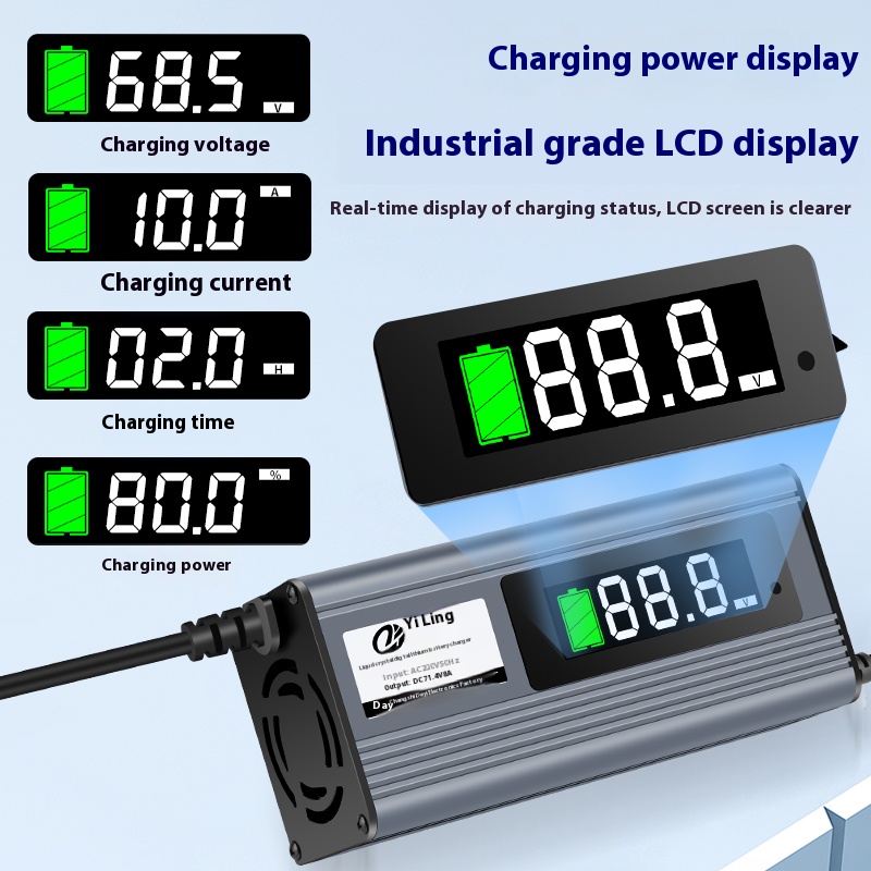 54.6v 8a litiumjon 20s litiumjonbatteri elbilladdare aluminiumskal 48v 60v 10a 8a 71.4 snabbladdning 3 tre fyra hjul