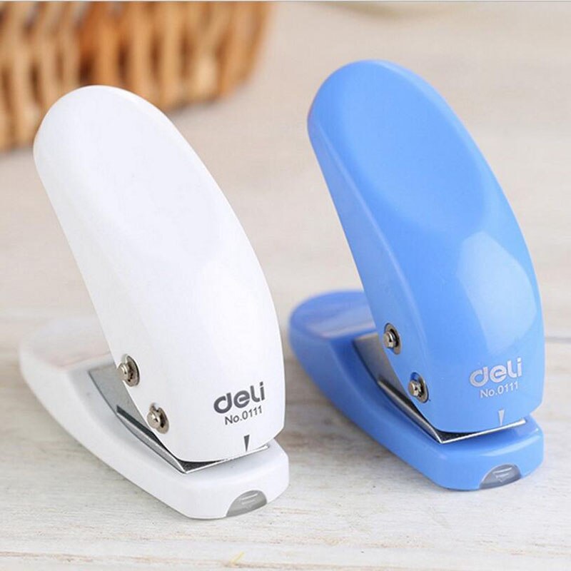 Cute Mini Single Hole Stapler Portable Small Puncher School Office Supplies Children Students Learning Stationery 1pc