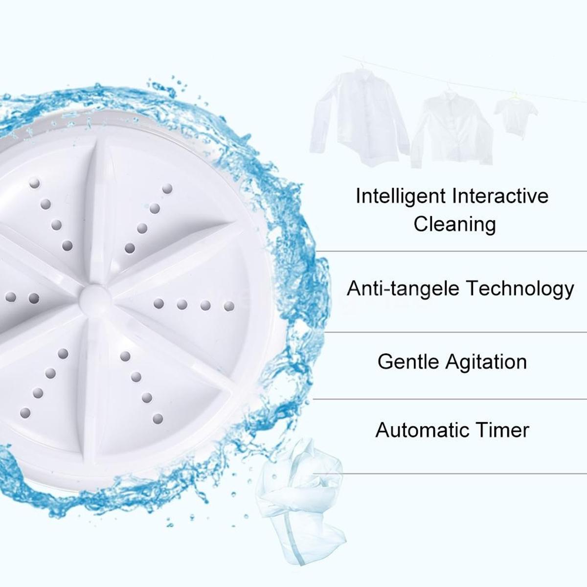 Remote control 10L Portable Mini Washing Machine Ultrasonic Turbine Washing Machine Foldable Bucket Shape Laundry Clothes Washer