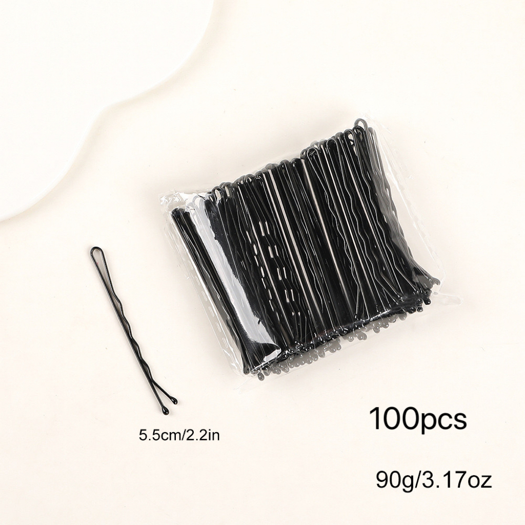 100 pièces épingles à cheveux, 2.2 "noir épingles à cheveux Kit épingles à cheveux pour femmes filles enfants Salon de coiffure maintien sécurisé vague pince à cheveux