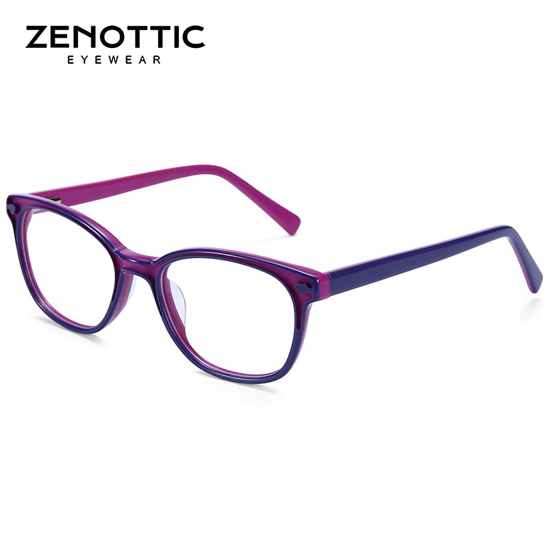 ZENOTTIC-gafas ópticas de acetato para niños y niñas, montura para miopía, lentes antirayos azules, gafas graduadas para Miopía