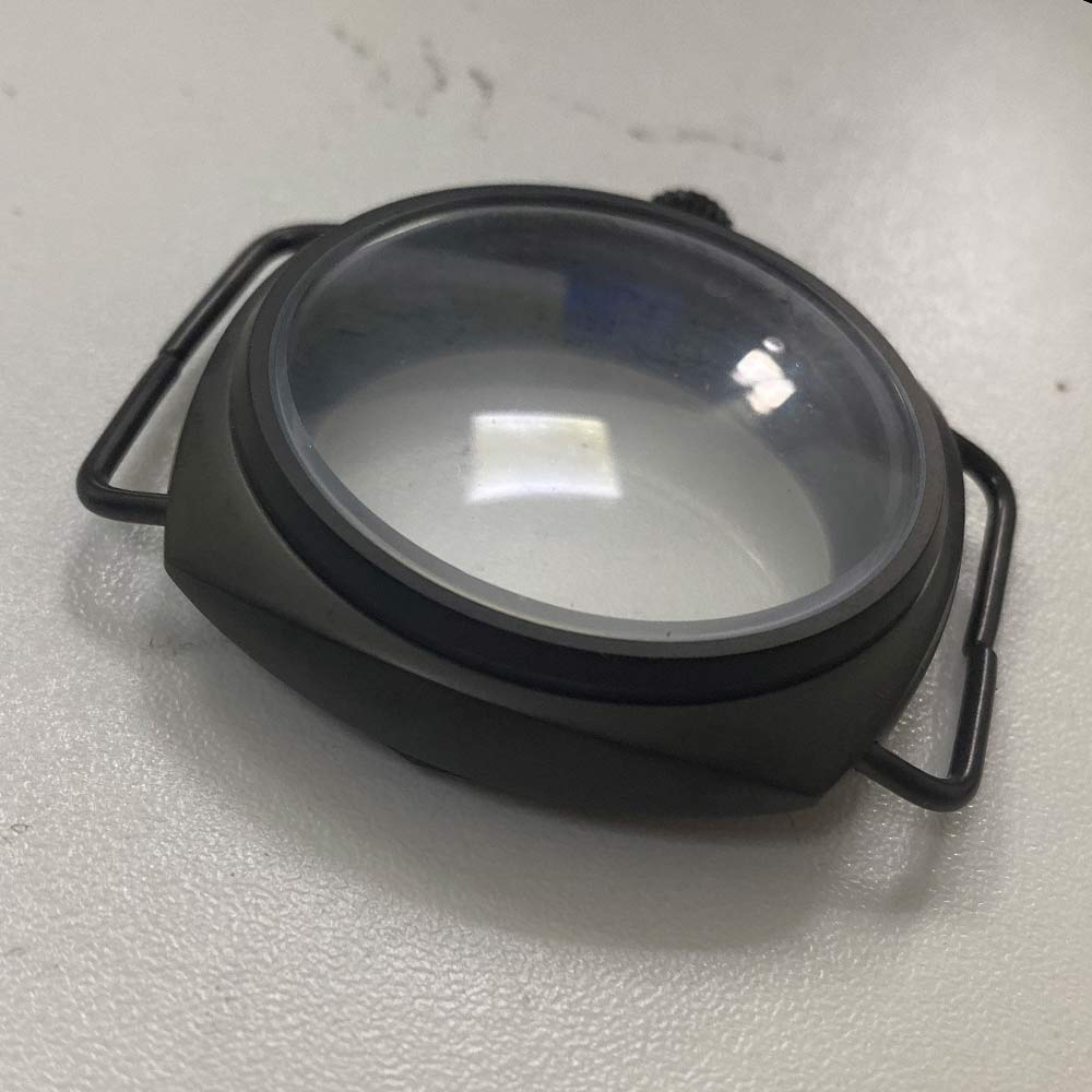 manual watch case 47mm black stainless steel hand winding watch case fit for EAT 6497/6498 movement 005