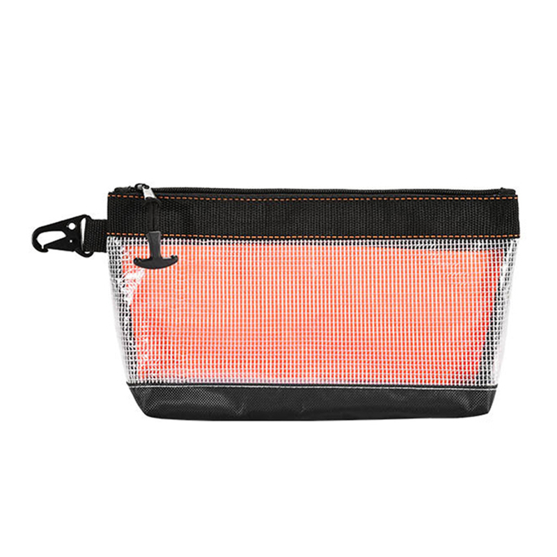 Bolsa de armazenamento à prova d'água, bolsa de ferramentas transparente de pvc, kit de hardware antiestático, bolsa de peças portátil, multifuncional, prática, bolsa de trabalho: Marrom