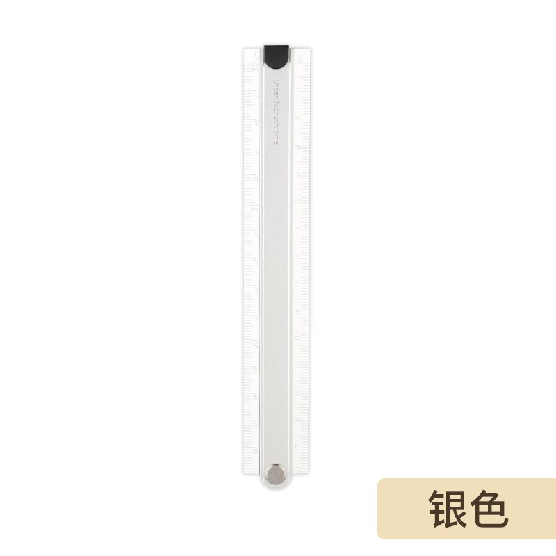 KOKUYO 90 degree Aluminum Alloy Metal Foldable Ruler 15cm-30cm Folding Simple Stationery Urban Monochrome WSG-CLUW30: 1pc Silver