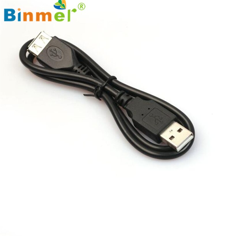 Binmer 1PC 2ft/60cm Black USB Male to A Female Extension Extender Data M/F Adapter Cable Free shiping USB Adapter Sep 12